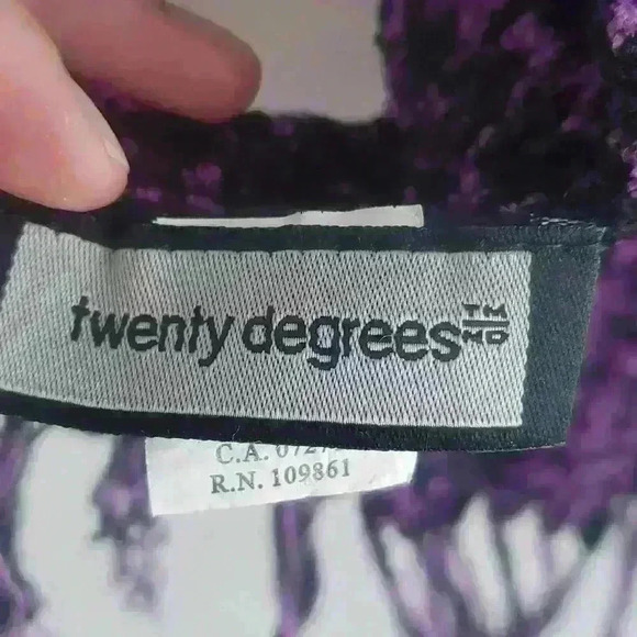 Purple and Black Scarf by Twenty Degrees. - Picture 2 of 4